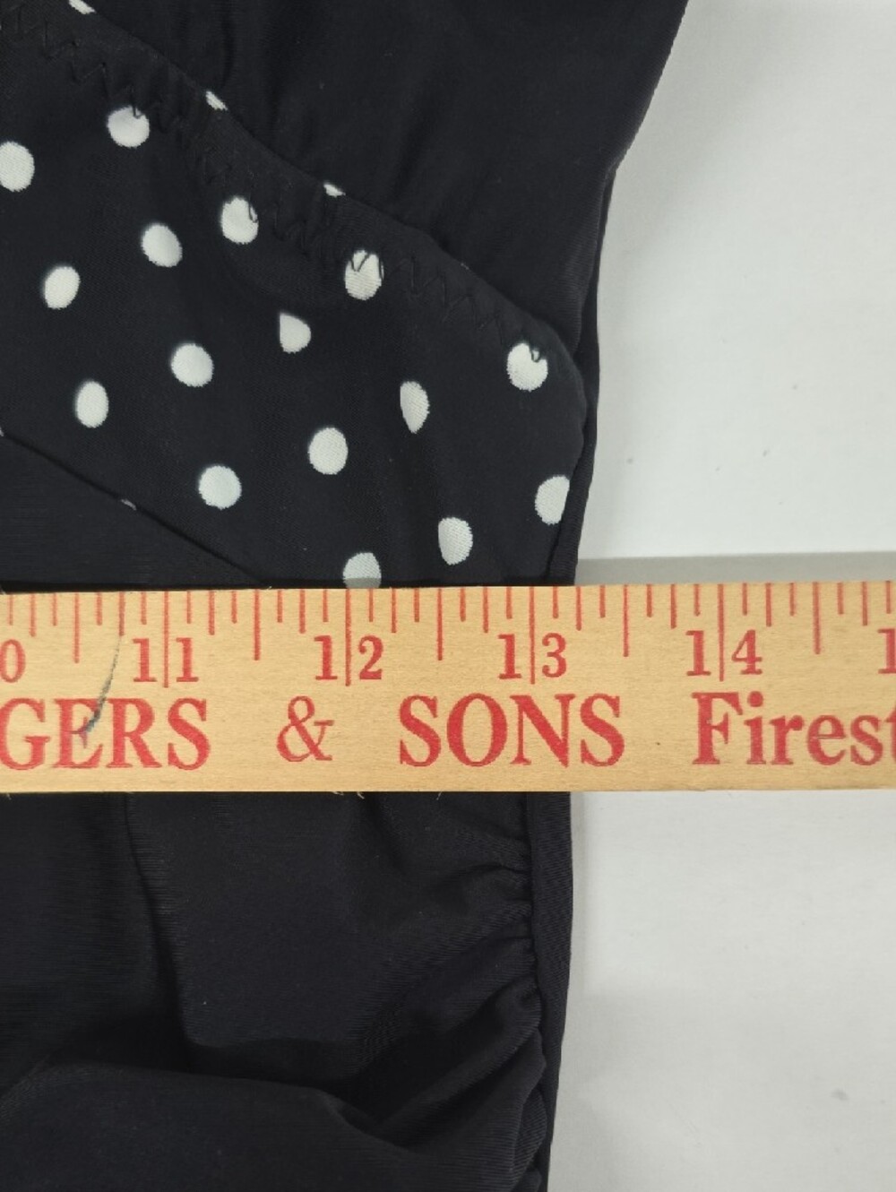 T.H.E. Black One-Piece Swimsuit White Polka Dot Accents Size 16 - Picture 12 of 13